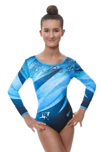 South Shropshire Gymnastics Club Kiki Blue Long Sleeve Girls Gymnastics Leotard