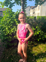 Isla Pink Sleeveless Girls' Gymnastics Leotard