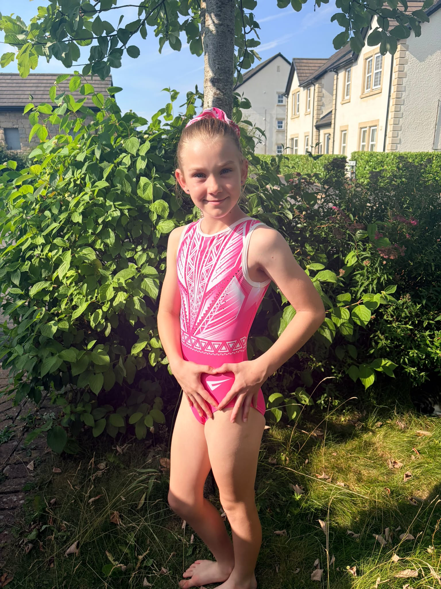Isla Pink Sleeveless Girls' Gymnastics Leotard