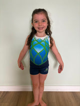 Ares Blue Ambitions Gymnastics Club Uniforme Justaucorps de gymnastique sans manches
