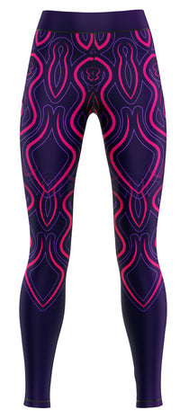 Dark blue girls' athletic leggings suitable for gymnastics and dance