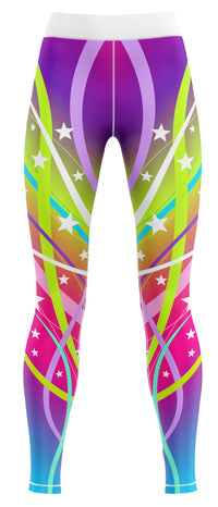 Colorful leggings with abstract pattern on a white background