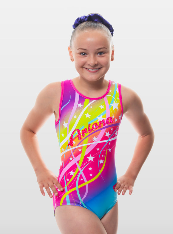 Personalised Zayla Sleeveless Tank Gymnastics Leotard for Girls