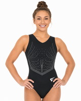 Zenvi Black Sleeveless Gymnastics Leotard for Girls