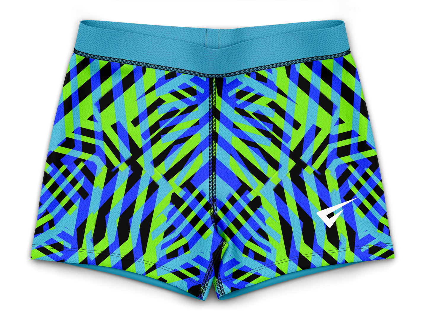 Zig Zag Blue Gymnastics Activewear Girls Hipster Shorts