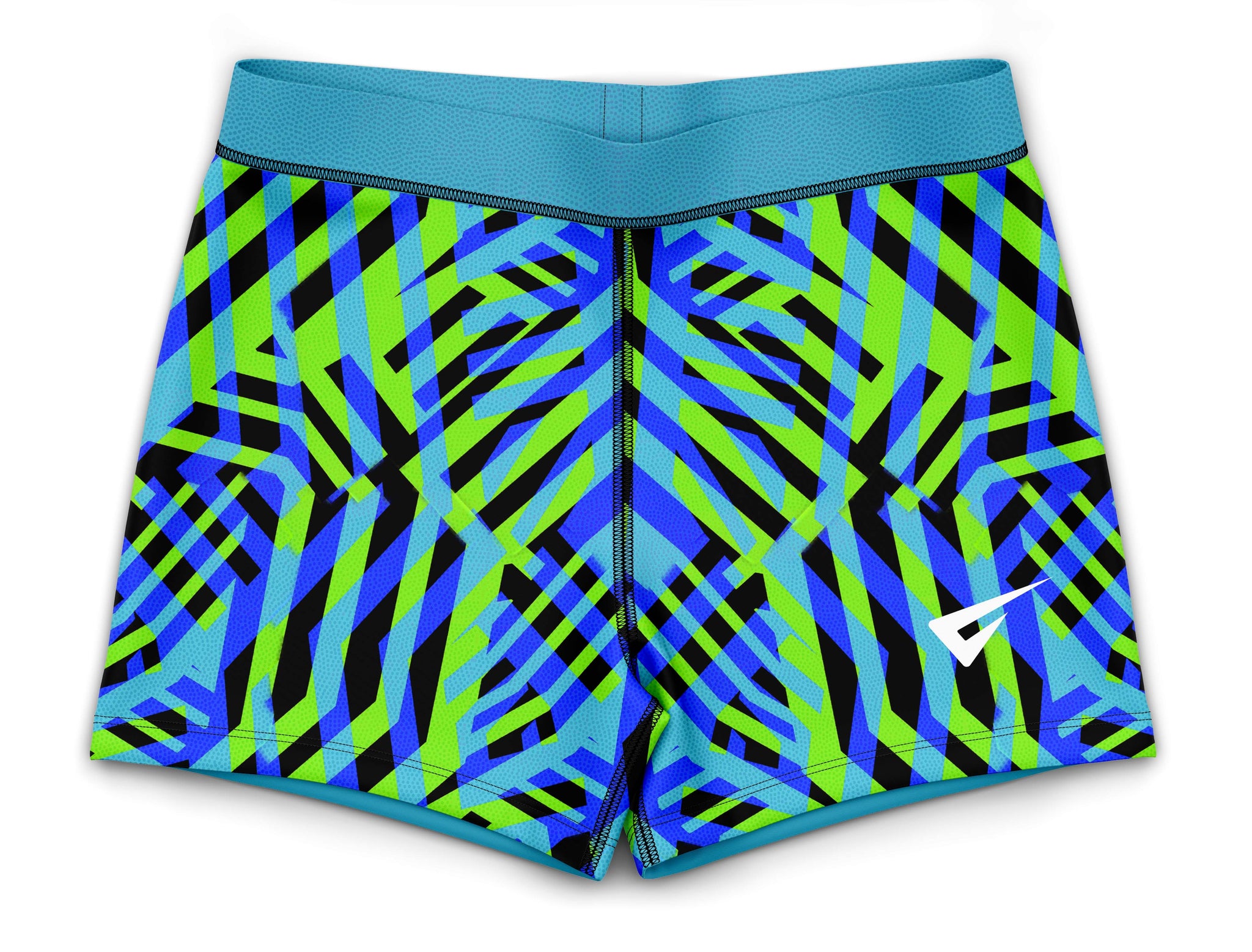 Zig Zag Blue Gymnastics Activewear Girls Hipster Shorts