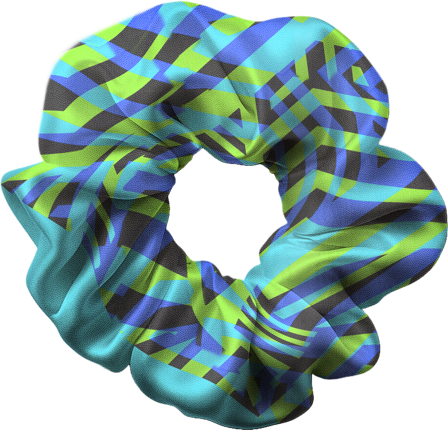 Zig Zag Blue Hair Scrunchie