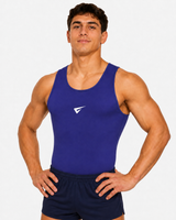 Royal Blue Sleeveless Gymnastics Leotard for Boys and Men