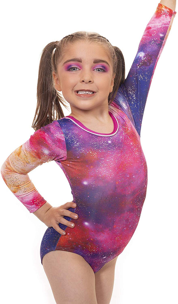 'Nebula' Long Sleeved Gymnastics Leotard - On Sale