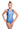 Accelerate Blue Sleeveless Metallic Gymnastic Leotard