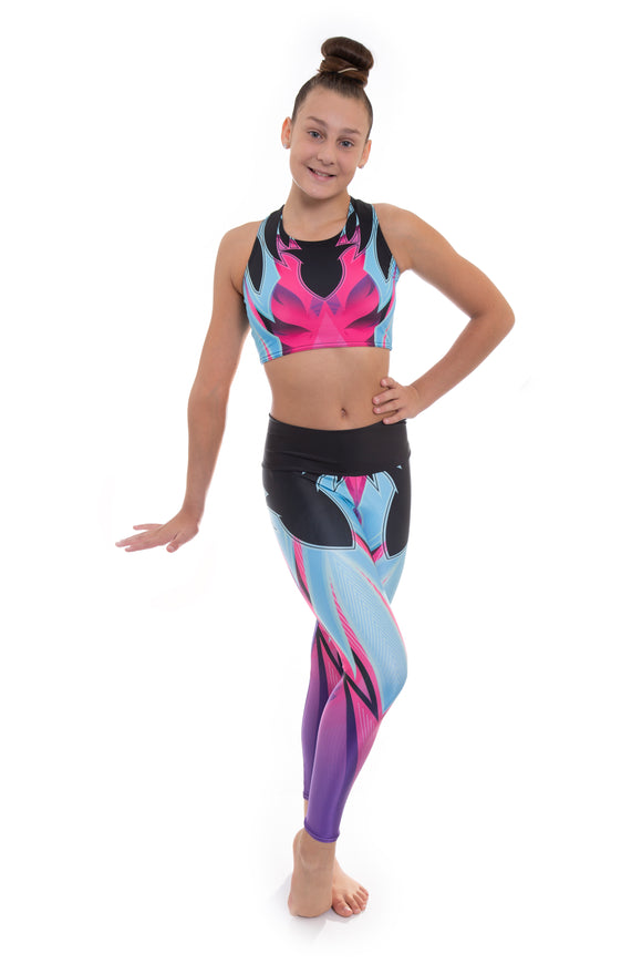 Alexis Neon Crop Top and Leggings Activewear Set