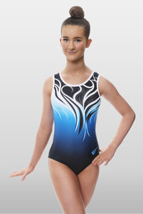 Ares Blue Sleeveless Tank Gymnastics Leotard for Girls and Adults