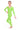 Fluorescent Neon Green Dance Long Sleeved Unitard Catsuit