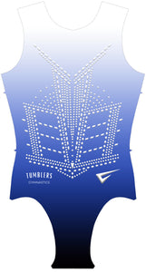 Tumblers Deco Sapphire Blue Club Sleeveless Gymnastics Leotard