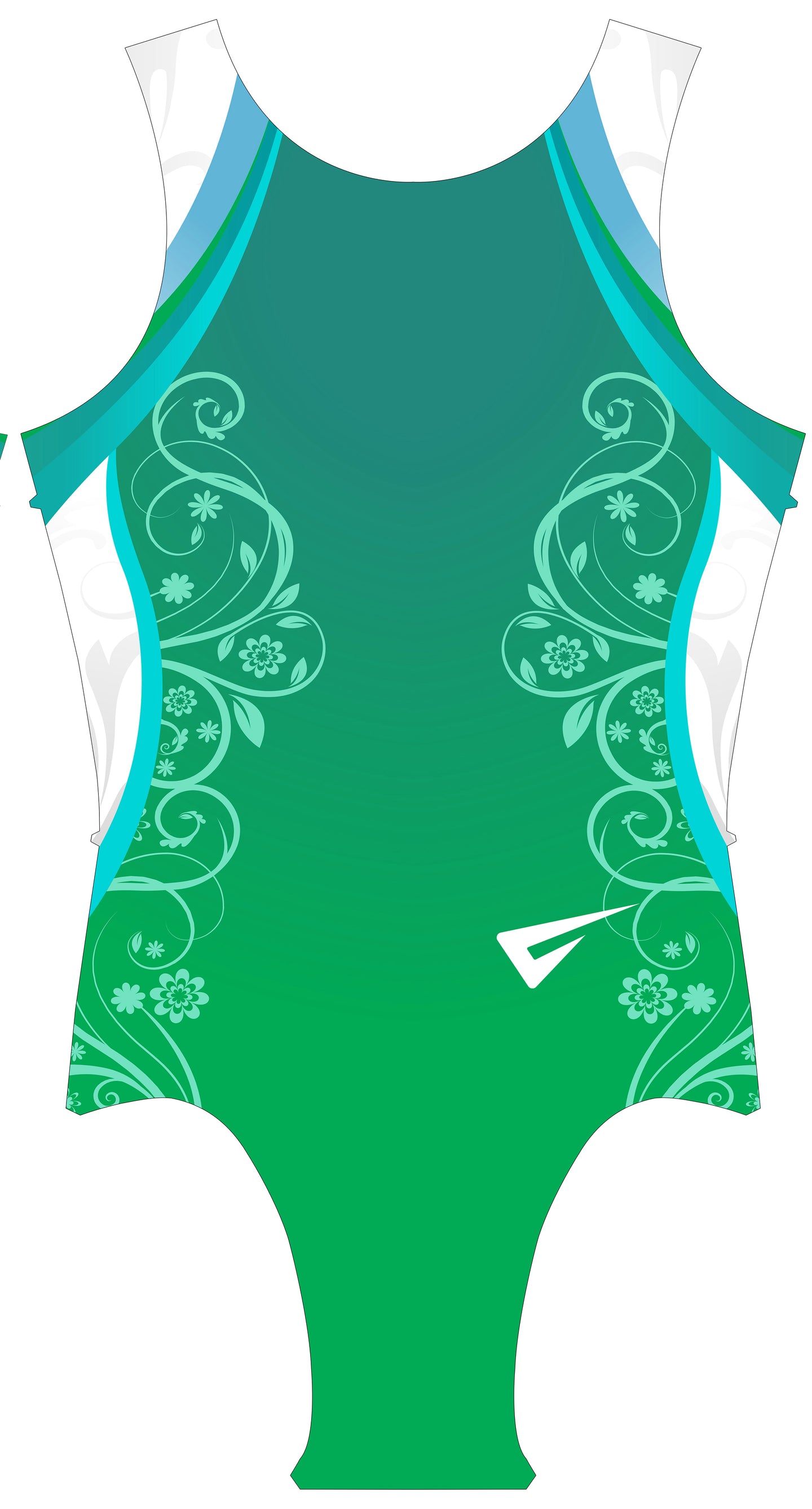 Decor Green Ombre Sleeveless Gymanstics Leotard