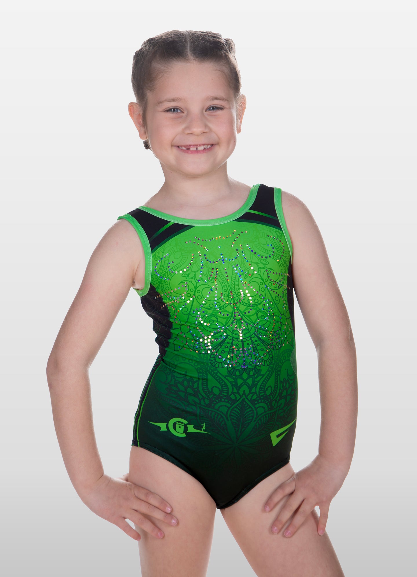 Delyn Gymnastics Club Sleeveless Tank Leotard for Girls