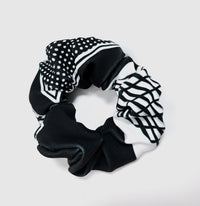 Destiny Black and White Hair Scrunchie