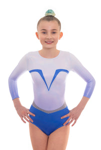 Force Blue Long Sleeved Gymnastics Leotard