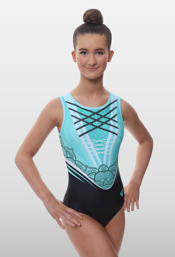 Hyperion Turquoise Sleeveless Tank Girls and Adult Gymnastics Leotard