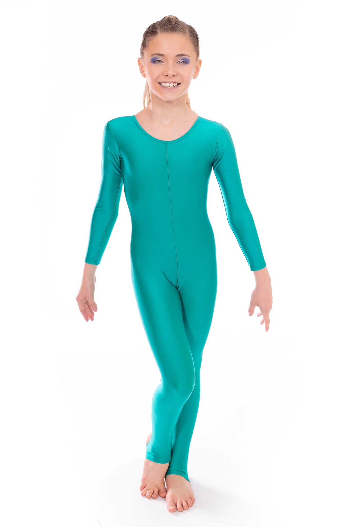Jade Green Dance Long Sleeved Unitard Catsuit