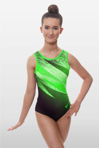 Kiki Green Sleeveless Gymnastics Leotard