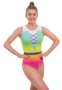 Parade Rainbow Ombre Sleeveless Gymnastics Leotard