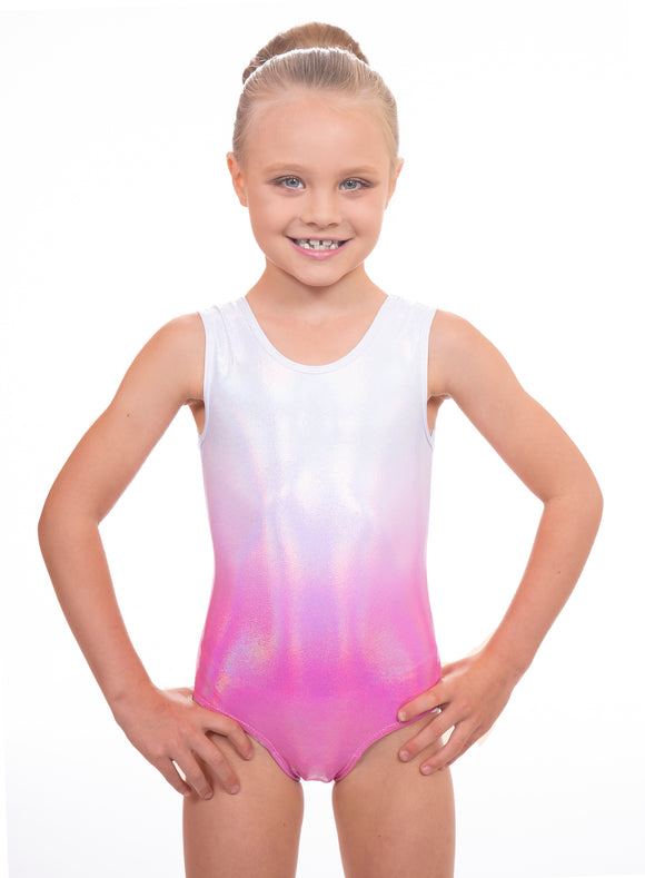 Step Pink Ombre Sleeveless Gymnastic Training Leotard