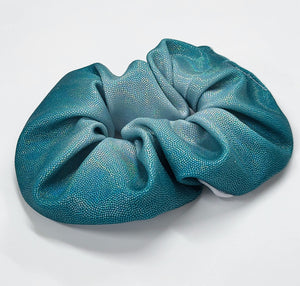 Radiant Silver to Turquoise Hair Scrunchie
