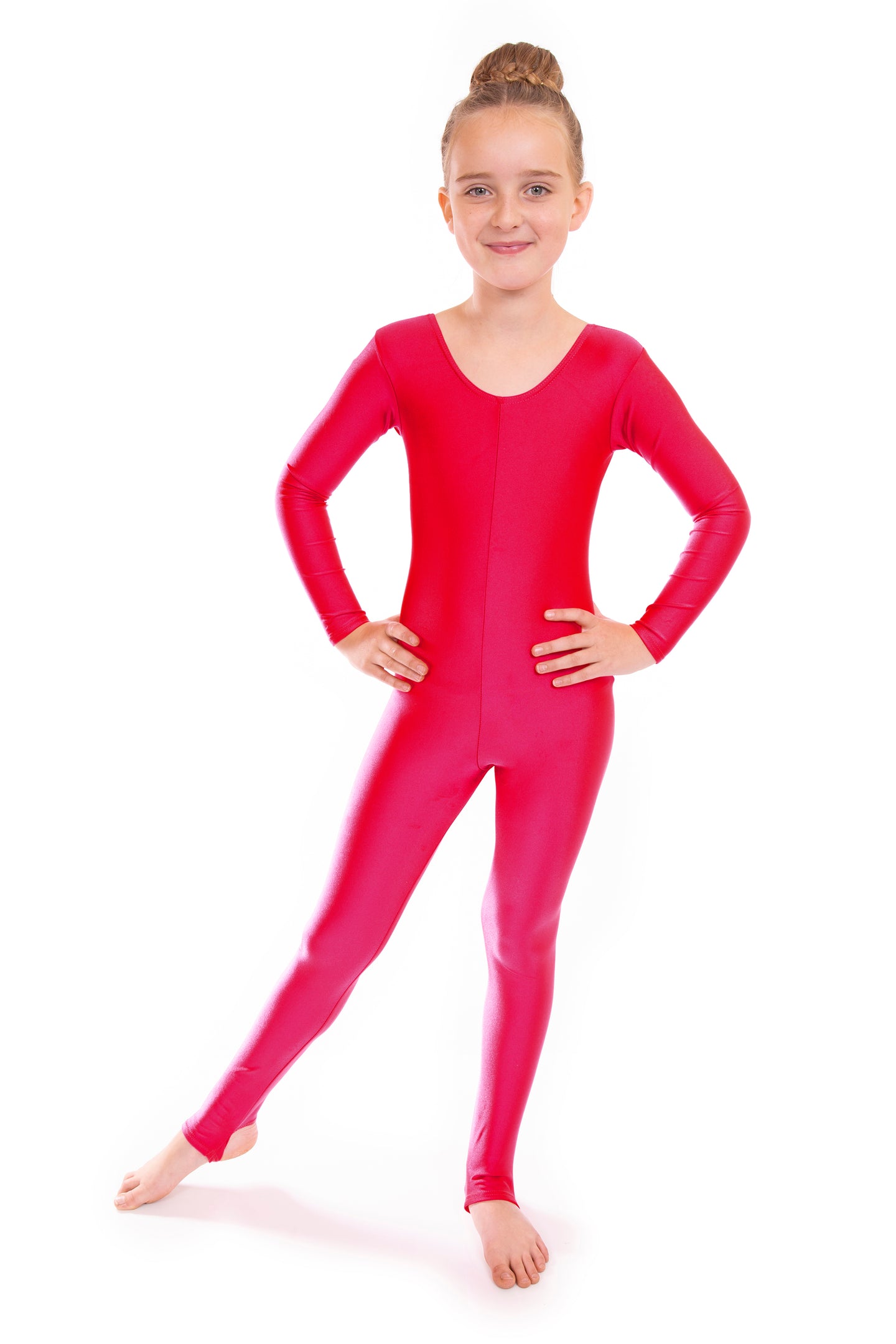 Red Long Sleeved Dance Unitard