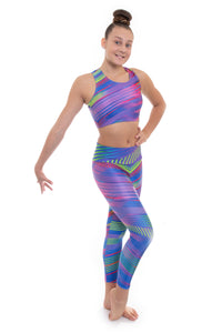 Samba Purple Crop Top and Leggings Activewear Set