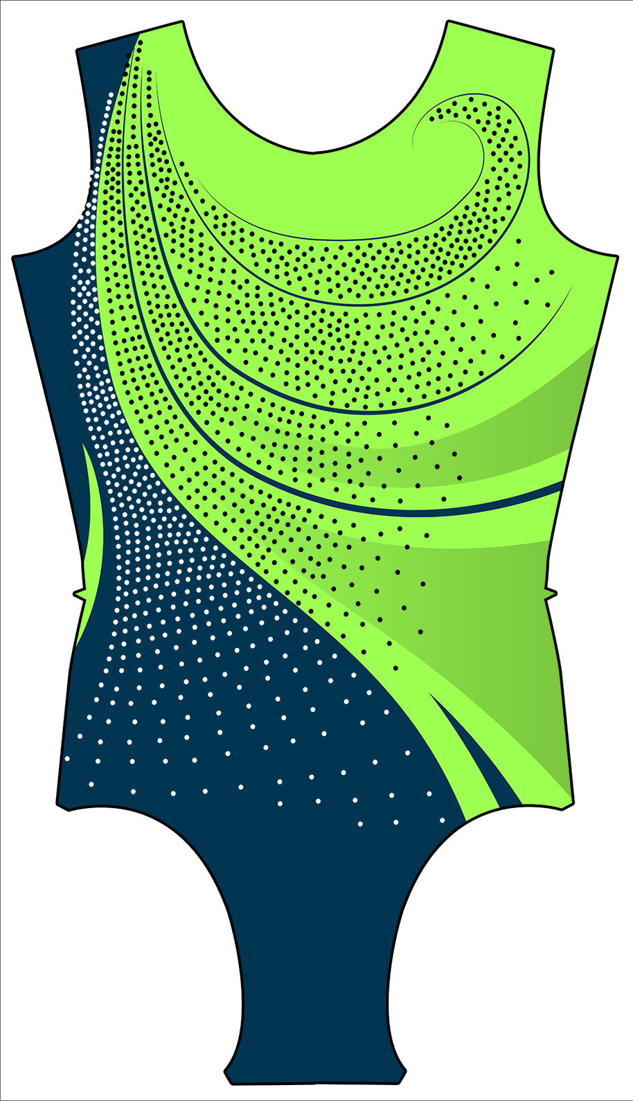 Titan Green Sleeveless Gymnastics Leotard