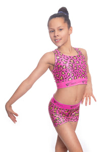 Wild Pink Crop Top and Shorts Activewear Set